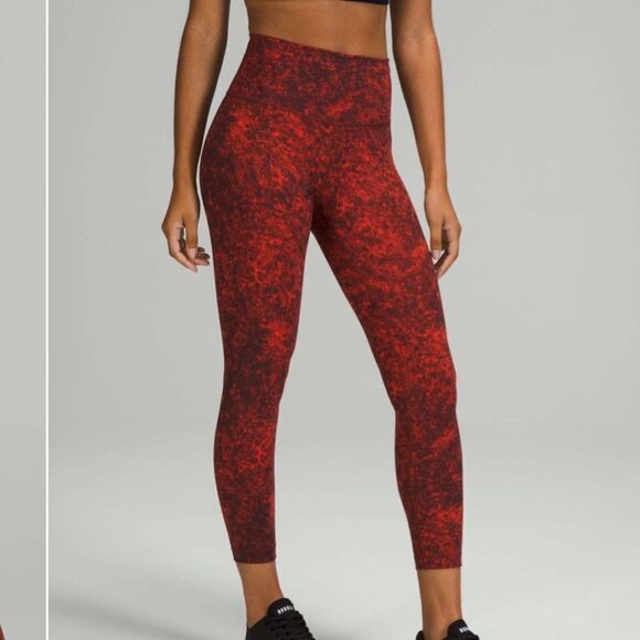 Lululemon Wunder Train High-Rise Tight 25"‎ Red Black size 0 XS NEW leggings - Picture 9 of 14
